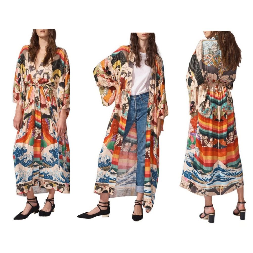 Japanese Geisha Long Maxi Kimono NWT